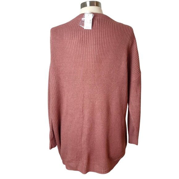 Maurices Womens Cardigan Sweater XXL Dusty Rose Open Knit Button-Up Chic NEW - Picture 3 of 7